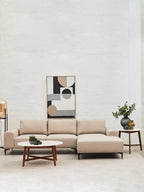 White Marble Round Top Coffee Table with Acacia Wood Legs, Myan - Joe’s Haven