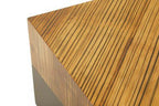 Two Tone Natural Bamboo Square Coffee Table with Dark Ebony Finish Base, Gabor - Joe’s Haven