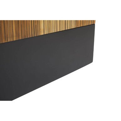 Two Tone Natural Bamboo Square Large Coffee Table with Dark Ebony Finish Base, Gabor - Joe’s Haven