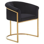 Vogue Black Velvet And Matte Gold Dining Chair - Joe’s Haven