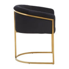 Vogue Black Velvet And Matte Gold Dining Chair - Joe’s Haven
