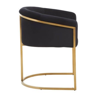 Vogue Black Velvet And Matte Gold Dining Chair - Joe’s Haven