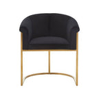 Vogue Black Velvet And Matte Gold Dining Chair - Joe’s Haven