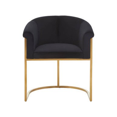 Vogue Black Velvet And Matte Gold Dining Chair - Joe’s Haven