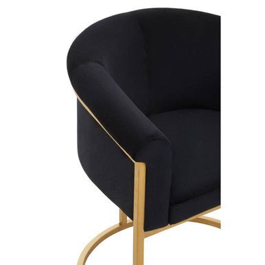 Vogue Black Velvet And Matte Gold Dining Chair - Joe’s Haven