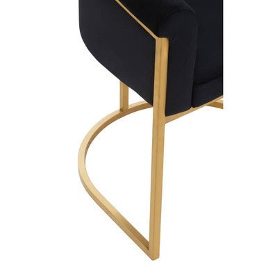 Vogue Black Velvet And Matte Gold Dining Chair - Joe’s Haven