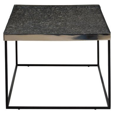 Silver Metal Rectangular Top Coffee Table with Black Interconnected Legs, Akola - Joe’s Haven