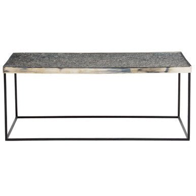 Silver Metal Rectangular Top Coffee Table with Black Interconnected Legs, Akola - Joe’s Haven