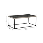 Silver Metal Rectangular Top Coffee Table with Black Interconnected Legs, Akola - Joe’s Haven