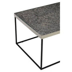 Silver Metal Rectangular Top Coffee Table with Black Interconnected Legs, Akola - Joe’s Haven