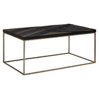 Aris Black and Gold Striped Acacia wood Coffee Table with Interconnected Metal Legs, Aris - Joe’s Haven