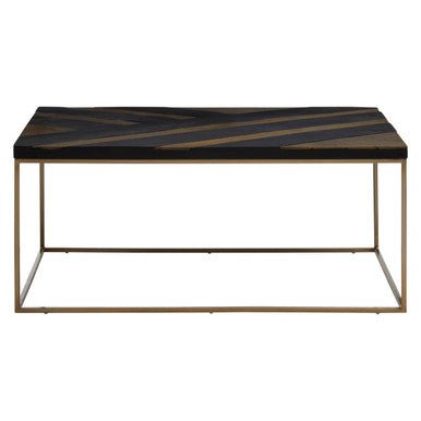 Aris Black and Gold Striped Acacia wood Coffee Table with Interconnected Metal Legs, Aris - Joe’s Haven