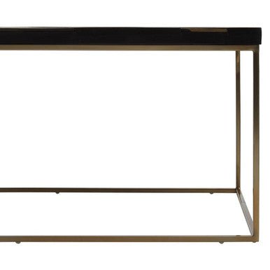 Aris Black and Gold Striped Acacia wood Coffee Table with Interconnected Metal Legs, Aris - Joe’s Haven
