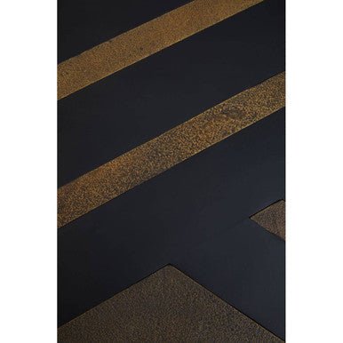 Aris Black and Gold Striped Acacia wood Coffee Table with Interconnected Metal Legs, Aris - Joe’s Haven