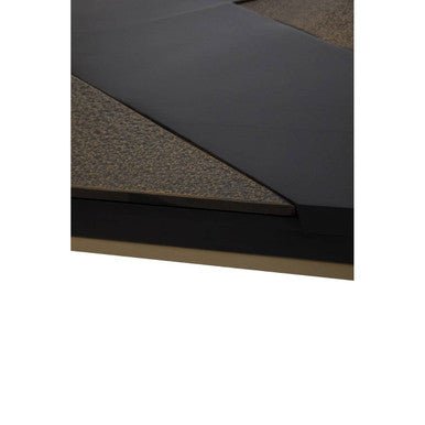 Aris Black and Gold Striped Acacia wood Coffee Table with Interconnected Metal Legs, Aris - Joe’s Haven