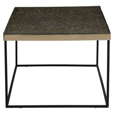 Gold Finish Coffee Table with Black Metal Interconnected Legs, Akola - Joe’s Haven
