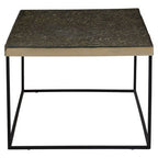Gold Finish Coffee Table with Black Metal Interconnected Legs, Akola - Joe’s Haven