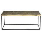 Gold Finish Coffee Table with Black Metal Interconnected Legs, Akola - Joe’s Haven