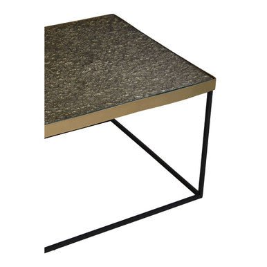 Gold Finish Coffee Table with Black Metal Interconnected Legs, Akola - Joe’s Haven
