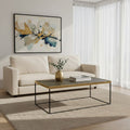 Gold Finish Coffee Table with Black Metal Interconnected Legs, Akola - Joe’s Haven