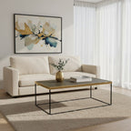 Gold Finish Coffee Table with Black Metal Interconnected Legs, Akola - Joe’s Haven