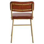 Buffalo Tan Leather Dining Chair With Gold Finish Frame - Joe’s Haven