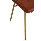Buffalo Tan Leather Dining Chair With Gold Finish Frame - Joe’s Haven