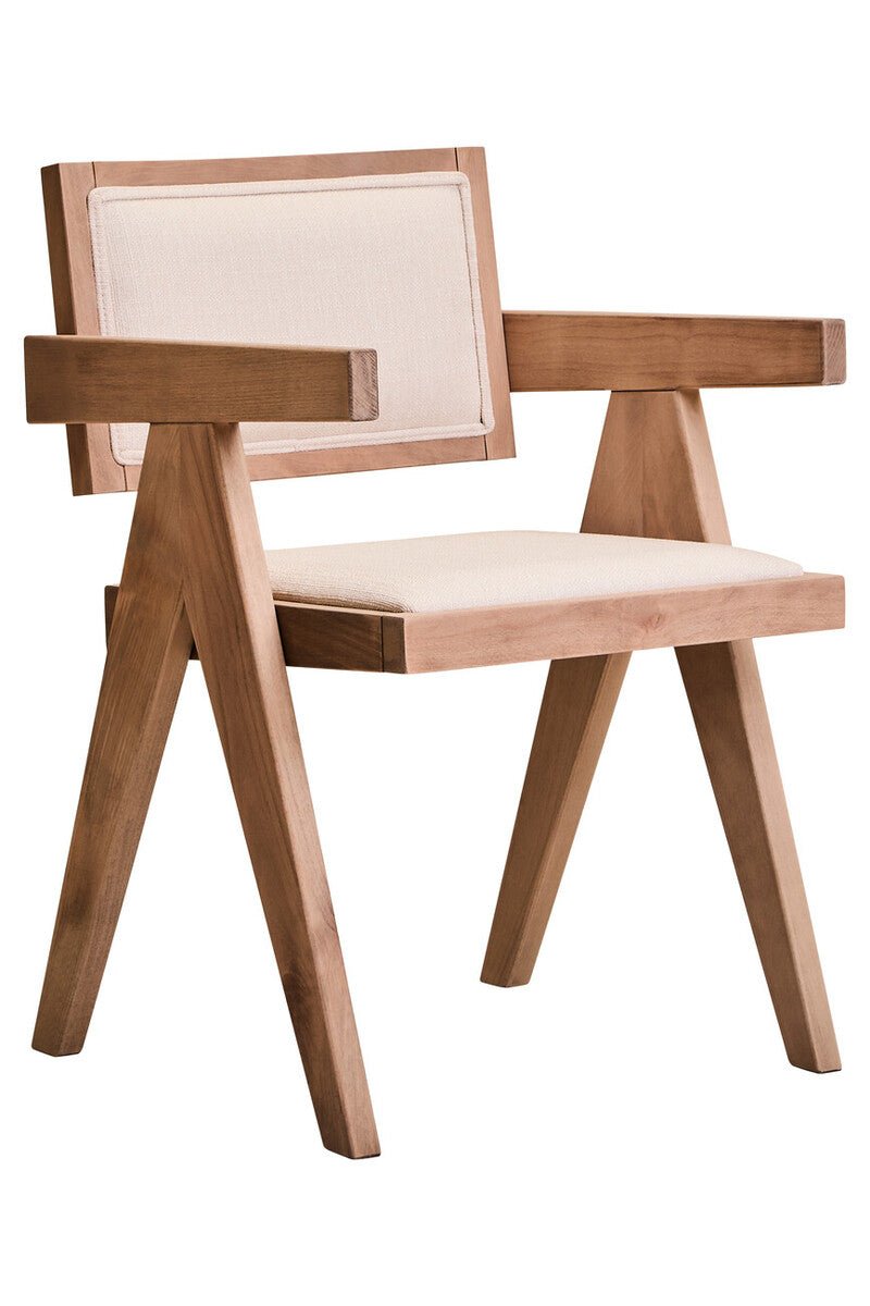 Cebu Ivory Fabric and Grey Wash Beech Wood Dining Chair - Joe’s Haven