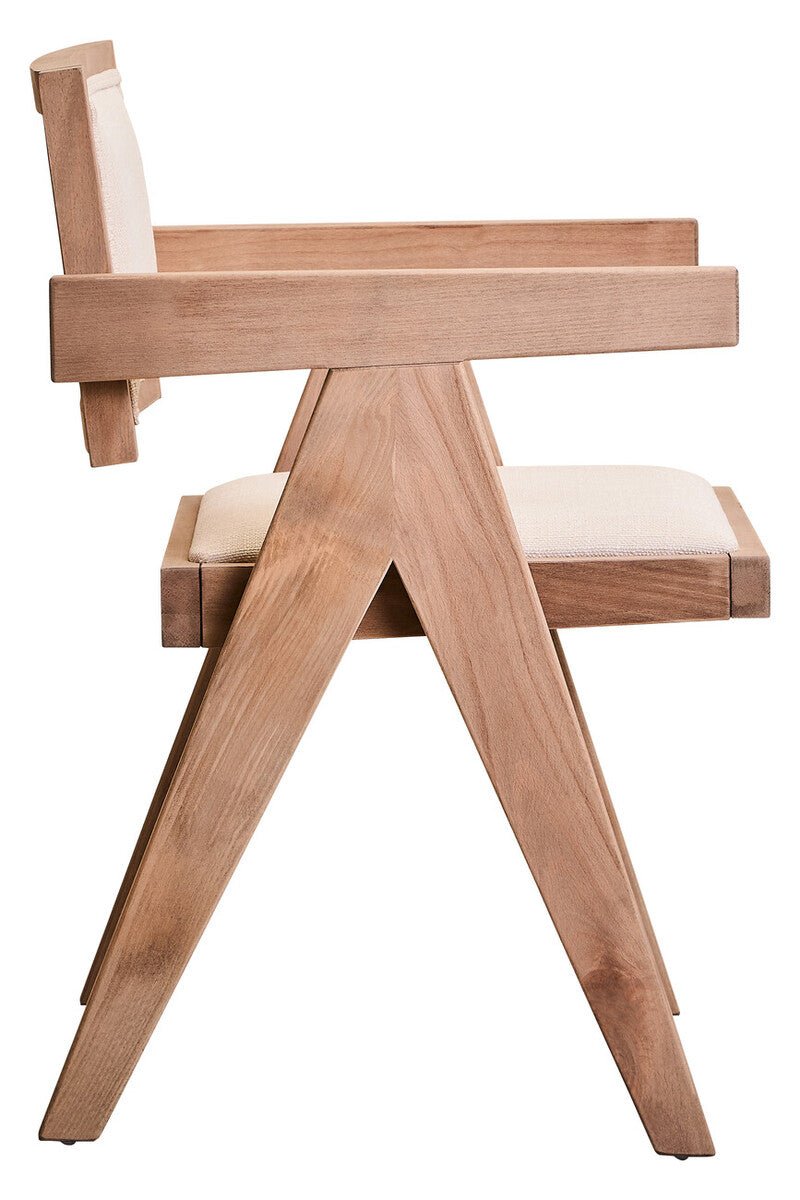 Cebu Ivory Fabric and Grey Wash Beech Wood Dining Chair - Joe’s Haven