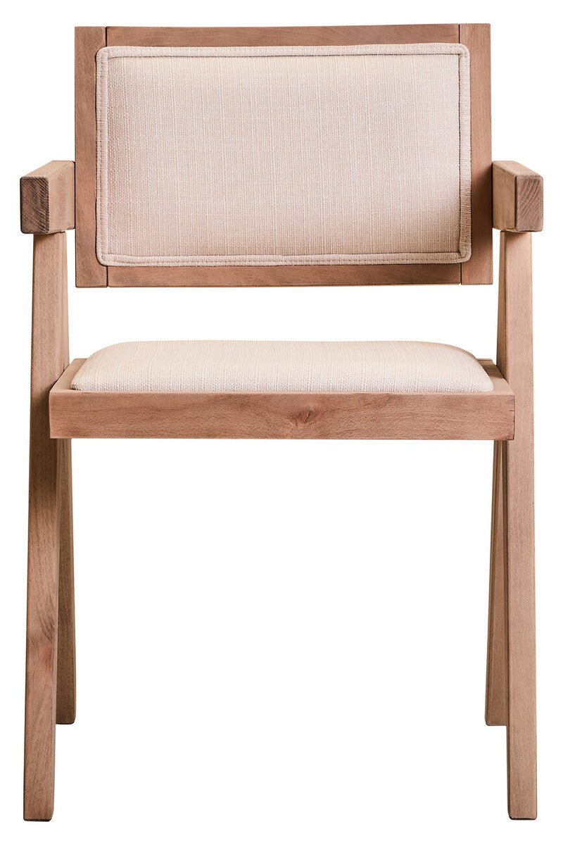 Cebu Ivory Fabric and Grey Wash Beech Wood Dining Chair - Joe’s Haven