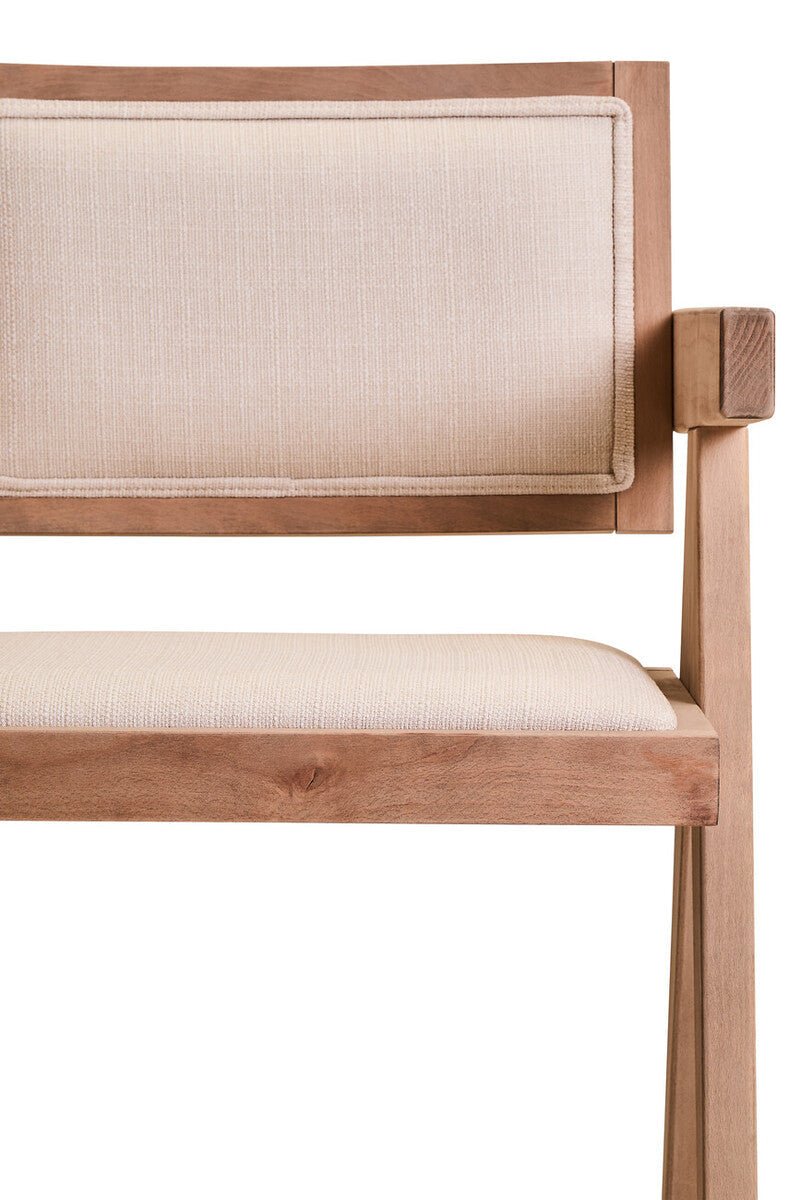 Cebu Ivory Fabric and Grey Wash Beech Wood Dining Chair - Joe’s Haven