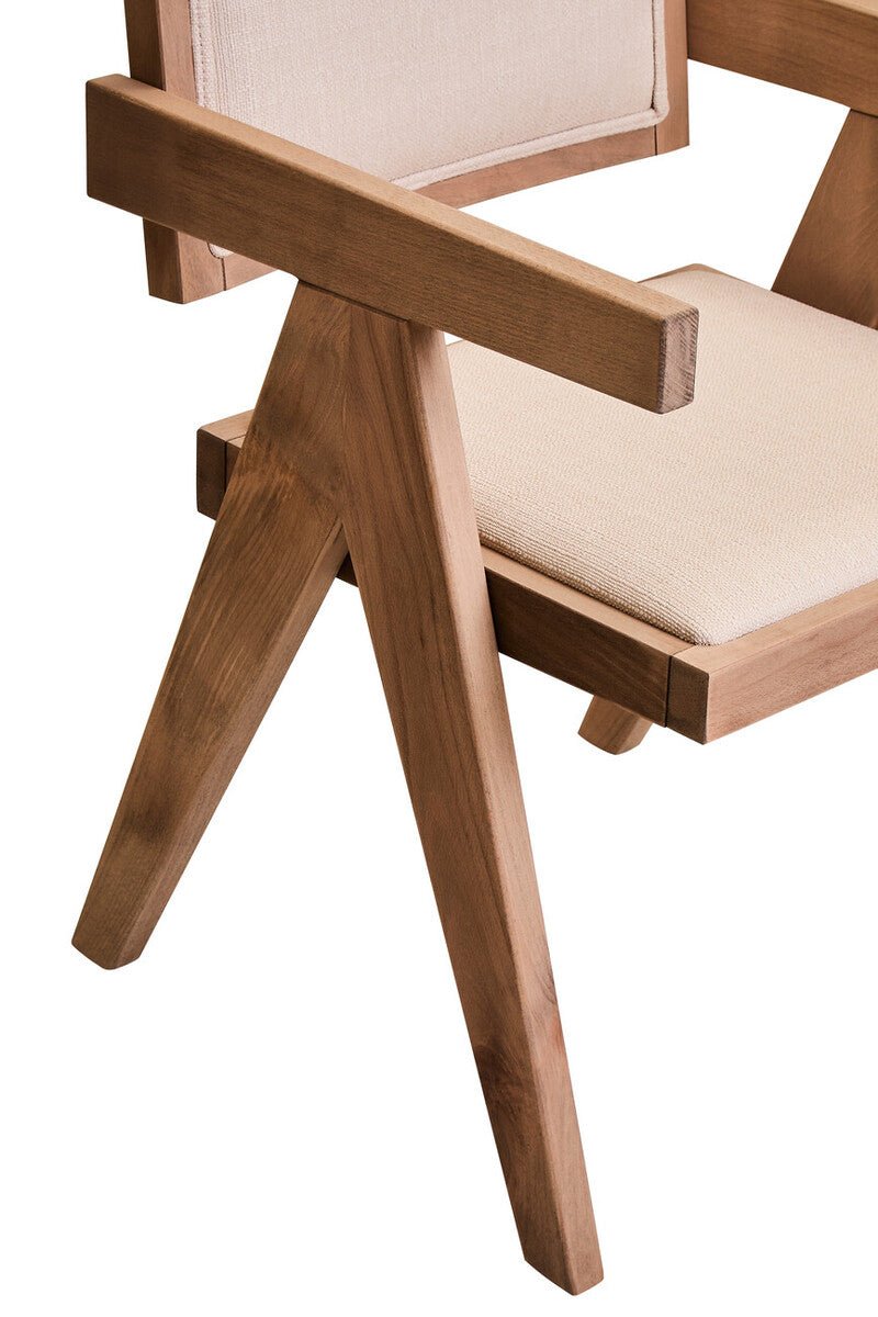 Cebu Ivory Fabric and Grey Wash Beech Wood Dining Chair - Joe’s Haven