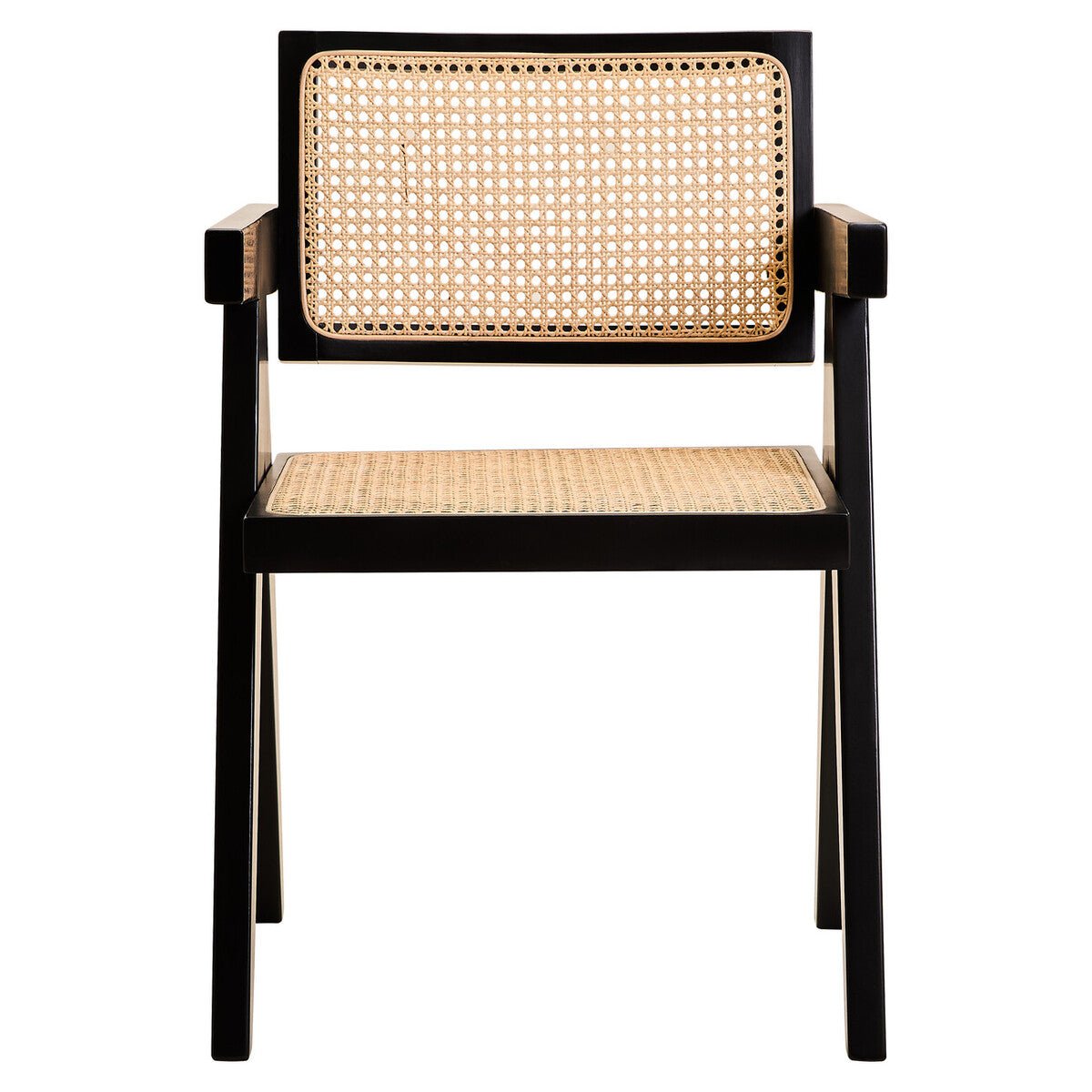 Cebu Natural Cane and Black Beech Wood Dining Chair - Joe’s Haven