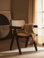 Cebu Natural Cane and Black Beech Wood Dining Chair - Joe’s Haven