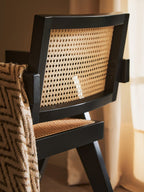Cebu Natural Cane and Black Beech Wood Dining Chair - Joe’s Haven