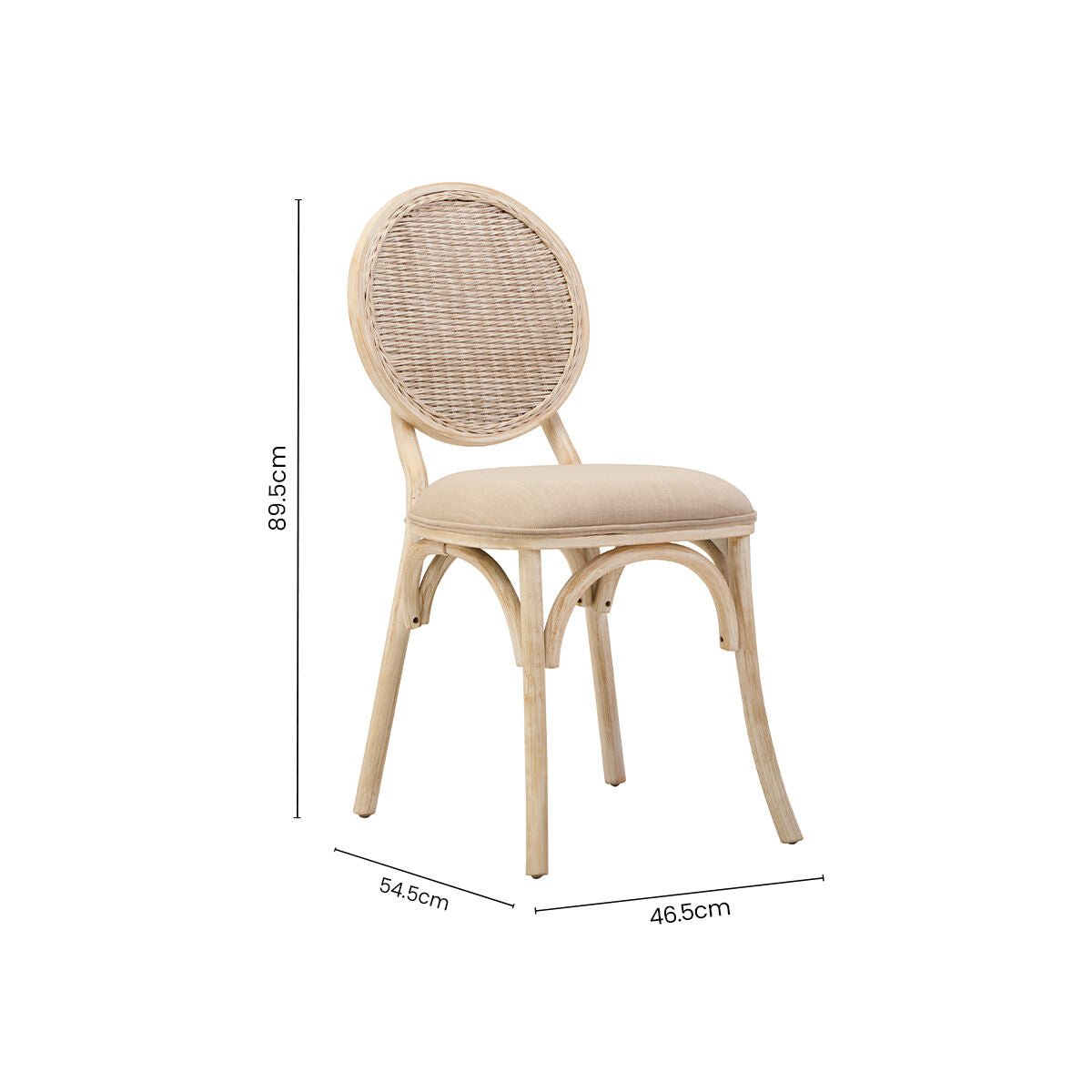 Cebu White Wash Elm Wood Dining Chair - Joe’s Haven