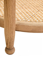 Grey Wash Elm Wood Side Table with Glass Top and Cane Shelf, Cebu - Joe’s Haven