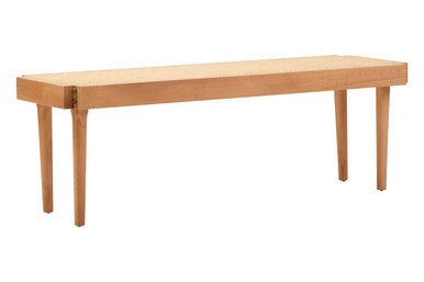 Cebu Natural Cane and Beech Wood Bench - Joe’s Haven