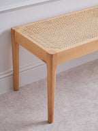 Cebu Natural Cane and Beech Wood Bench