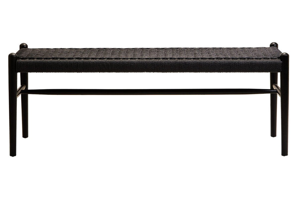 Cebu Black Rope and Elm Wood Bench - Joe’s Haven