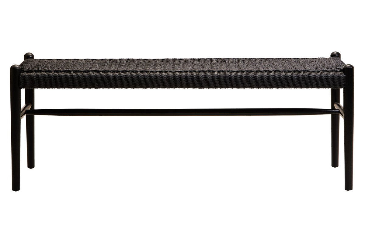Cebu Black Rope and Elm Wood Bench - Joe’s Haven