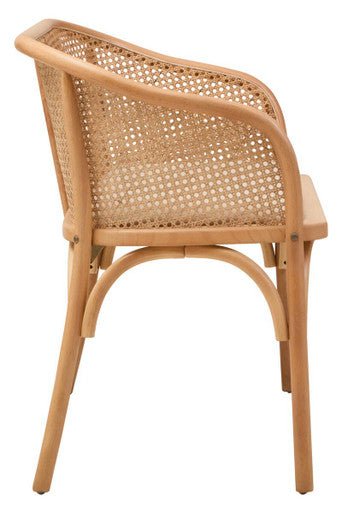 Cebu Natural Cane and Beech Wood Bench with Backrest - Joe’s Haven