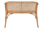 Cebu Natural Cane and Beech Wood Bench with Backrest - Joe’s Haven
