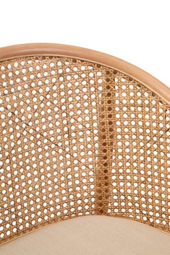Cebu Natural Cane and Beech Wood Bench with Backrest - Joe’s Haven
