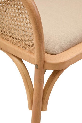 Cebu Natural Cane and Beech Wood Bench with Backrest - Joe’s Haven