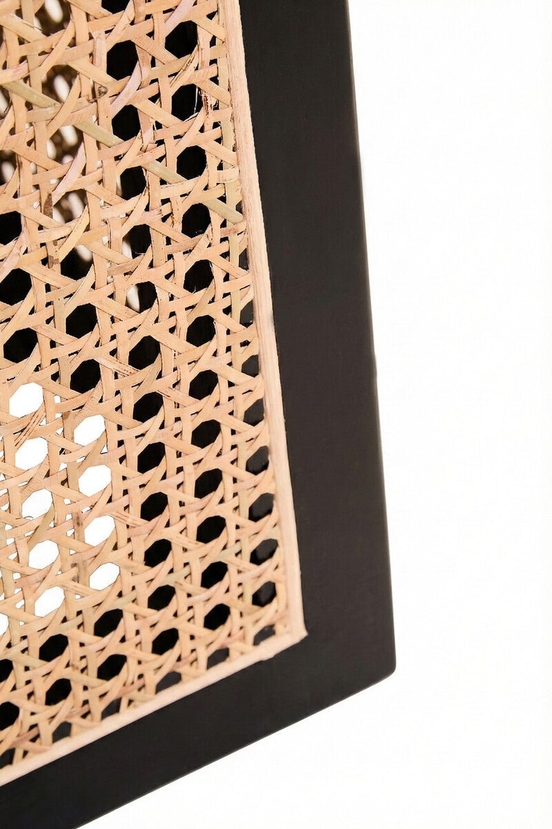 Cebu Natural Cane and Black Elm Wood Side Table - Joe’s Haven