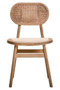 Cebu Beige Fabric and Grey Wash Elm Wood Dining Chair - Joe’s Haven
