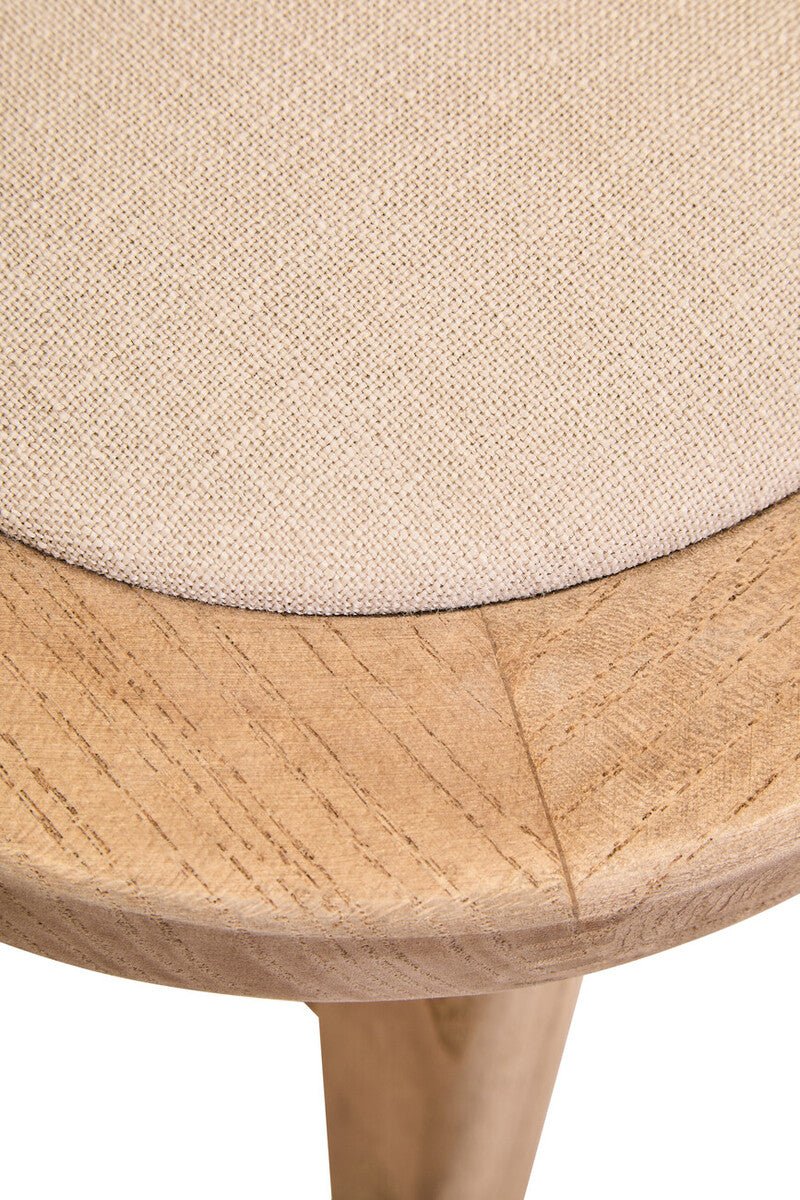 Cebu Beige Fabric and Grey Wash Elm Wood Dining Chair - Joe’s Haven