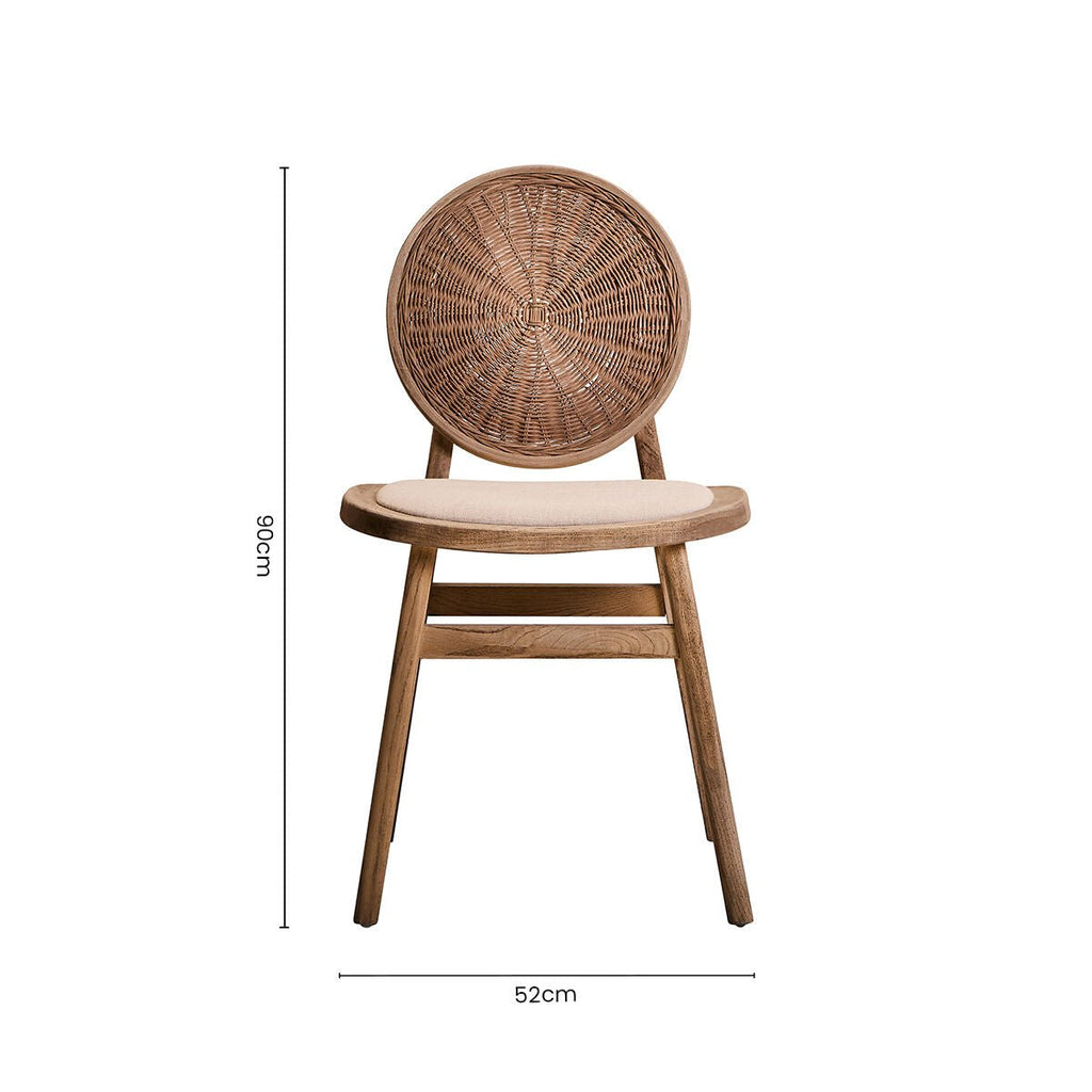 Beige Fabric and White Wash Elm Wood Dining Chair | Cebu - Joe’s Haven