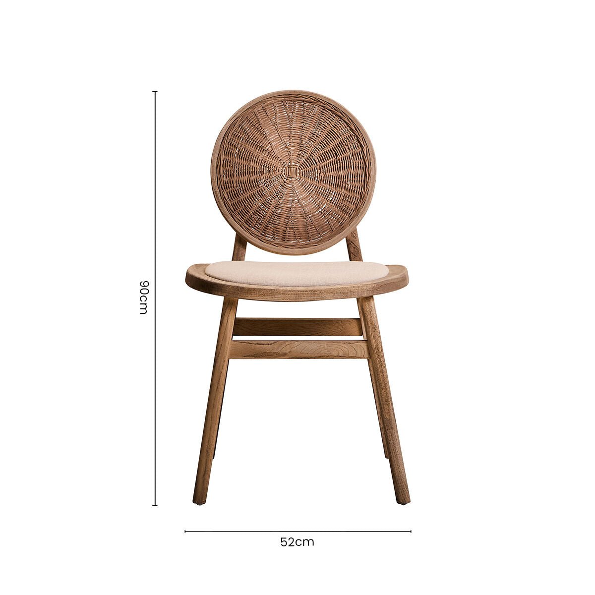 Beige Fabric and White Wash Elm Wood Dining Chair | Cebu - Joe’s Haven